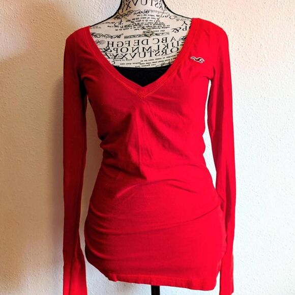 Hollister Y2k Vintage Soft Girl Coquette Bright Red Tee - Picture 1 of 7